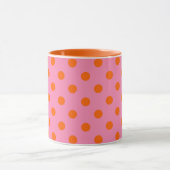 Orange on Pink Polka Dots Design Tasse (Zentrum)