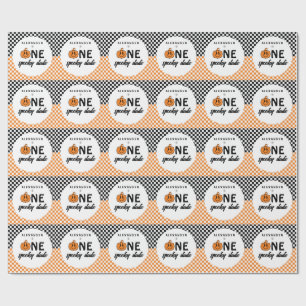 Orange One Spooky Typ Halloween 1. Geburtstag Geschenkpapier
