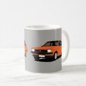 Orange Opel Kadett C Coupé - zwei Bilder Kaffeetasse (VorderseiteRechts)