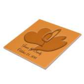 Orange Orange Herz Art Connection Custom Fliese (Seite)