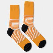 Orange + orange horizontale Streifen Socken (Rechts)