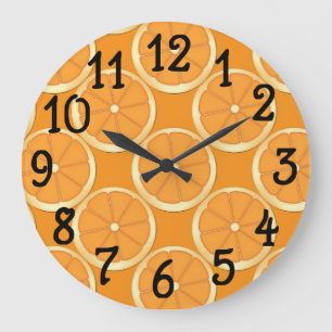 Orange Orangen Design Kitchenurfuhr Große Wanduhr