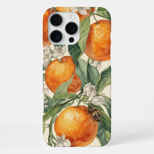 Orange Orchard – Hand-Drawn Citrus Fruit iPhone Hülle (Rückseite)