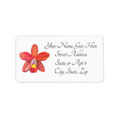 Orange Orchid Address Labels Adressaufkleber (Vorne)