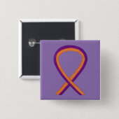 Orange & Orchid Awareness Ribbon Custom Buttons (Vorne & Hinten)