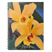 Orange Orchid Blooms Floral Notizblock (Vorderseite)
