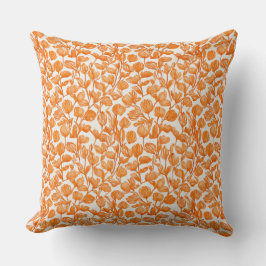 orange orchid floral pattern kissen