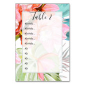 Orange Orchid+Palm Table No. Button to board Tischnummer (Rückseite)