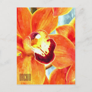 Orange Orchid Vertikale Postkarte gestrichen