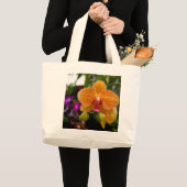 Orange Orchidee Jumbo Stoffbeutel (Vorderseite (Produkt))