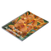 Orange Orchideen-Notizbuch Notizblock (Linke Seite)