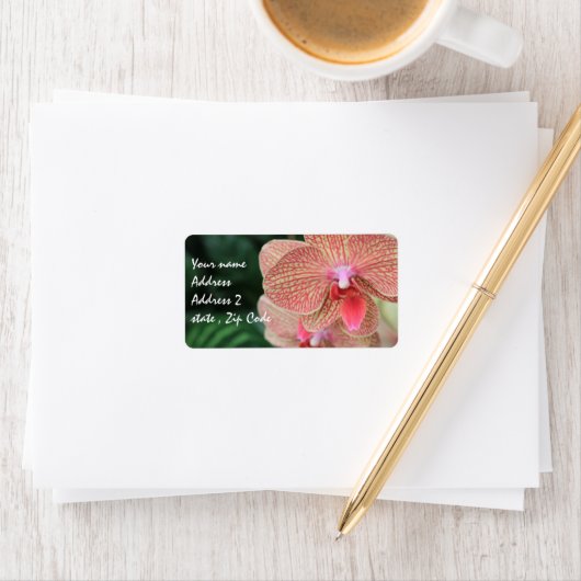 Orange Orchids Adressaufkleber (Insitu)