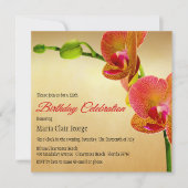 Orange Orchids Geburtstagsparty Einladung (Vorderseite)