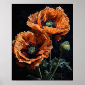 Orange Oriental Poppy Blume Art Print Poster (Vorne)