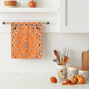 Orange orientalisches Design Handtuch