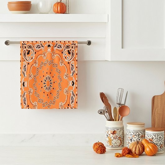 Orange orientalisches Design Handtuch