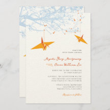 Orange Origami Cranes & Liebe Quote Wedding