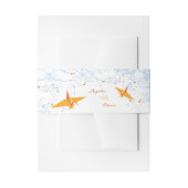Orange Origami Cranes & Liebe Quote Wedding Einladungsbanderole (Vorderseite Beispiel)