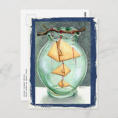 Orange Origami Fish Postkarte (Vorne/Hinten)