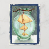 Orange Origami Fish Postkarte (Vorderseite)