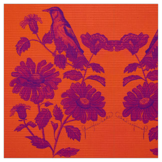 Orange Oriole Fabric Stoff