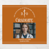 Orange Osteopathic Medical School Graduation Party Bierflaschenetikett (Einzelnes Label)