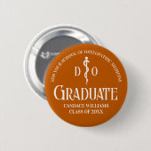 Orange Osteopathic Medical School Graduation Party Button (Vorne & Hinten)