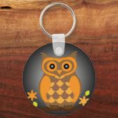 Orange Owl Button-Schlüsselanhänger Schlüsselanhänger (Vorderseite)