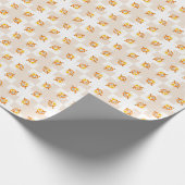 Orange Owl Illustrationsmuster Geschenkpapier (Ecke)