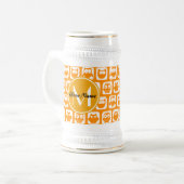 Orange Owls Custom Monogram Bierglas (Vorderseite Links)