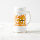 Orange Owls Custom Monogram Bierglas (VorderseiteRechts)