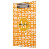 Orange Owls Custom Monogram Klemmbrett (Links)