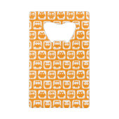 Orange Owls Custom Monogram Kreditkartenflaschenöffner (Rückseite)