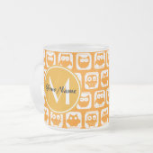 Orange Owls Custom Monogram Mattglastasse (Vorderseite Links)