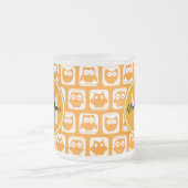 Orange Owls Custom Monogram Mattglastasse (Mittel)