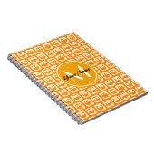Orange Owls Custom Monogram Notizblock (Rechte Seite)