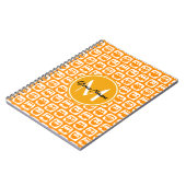 Orange Owls Custom Monogram Notizblock (Linke Seite)