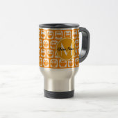 Orange Owls Custom Monogram Reisebecher (VorderseiteRechts)