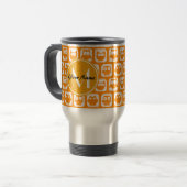 Orange Owls Custom Monogram Reisebecher (Vorderseite Links)