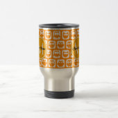 Orange Owls Custom Monogram Reisebecher (Mittel)