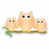 Orange Owls Design Aufkleber (Vorderseite)