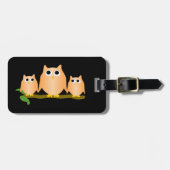 Orange Owls Design  Gepäckanhänger (Vorderseite horizontal)