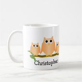 Orange Owls Design Personalised Kaffeetasse (Links)