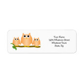 Orange Owls Design Rücksendeadresse (Vorne)