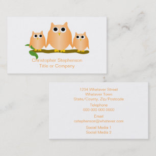 Orange Owls Design Visitenkarte