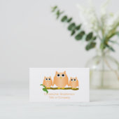 Orange Owls Design Visitenkarte (Stehend Vorderseite)