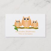 Orange Owls Design Visitenkarte (Vorderseite)