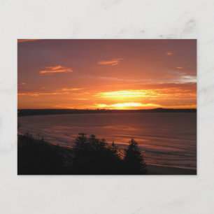 Orange Ozean Sonnenuntergangs Fotografie Postkarte