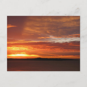 Orange Ozean Sonnenuntergangs Fotografie Postkarte