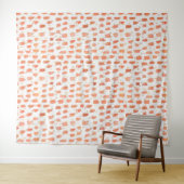Orange Paint Dots Gold Dreiecke Muster Wandteppich (Beispiel (Horizontal))